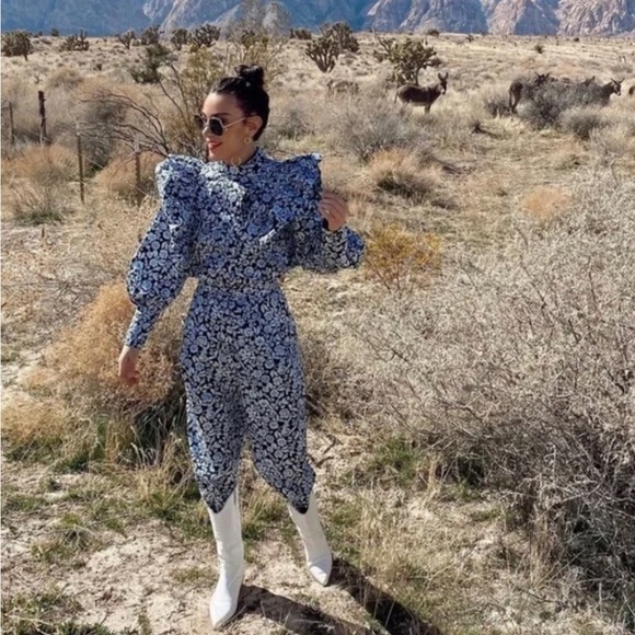 Zara Floral ruffle jumpsuit - Picture 2 of 15